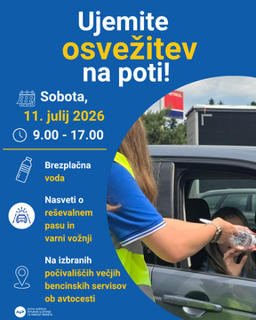 Deljenje brezplačne vode na večjih AC počivališčih, 11. julij