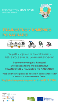 Evropski teden mobilnosti: Trajnostno v knjižnico po nagrado!